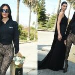 Ким Кардашьян представила аксессуары с сумкой Erewhon на показе Balenciaga Осень 2024